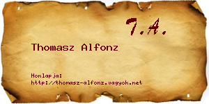 Thomasz Alfonz névjegykártya